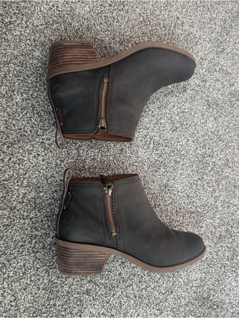 Teva Anaya Bootie RR Womens 10 Brown Leather Ankle Boots Side Zip Comfort - Picture 8 of 9